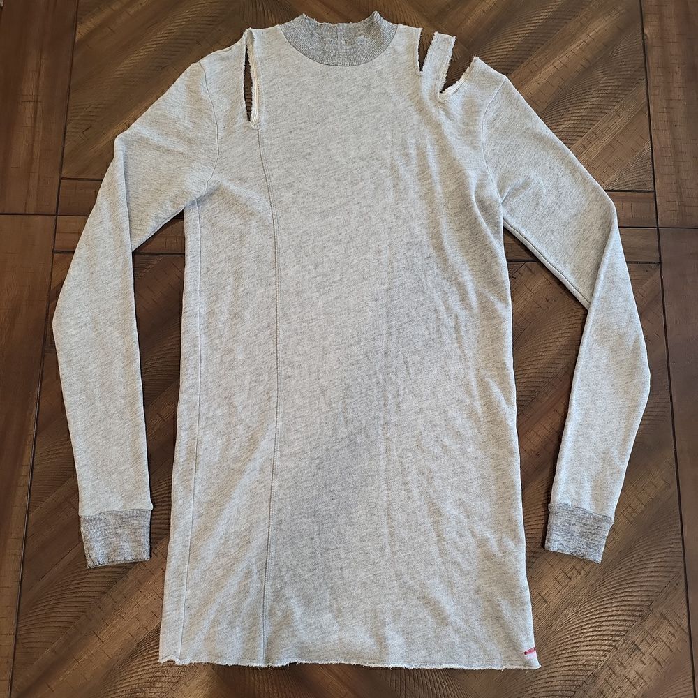 n: Philanthropy Sweater Dress Small Grey Distressed